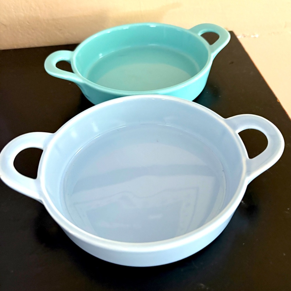 Sweet ramekins, set of 2 ceramic dishes.